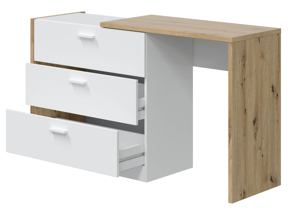 Console bureau extensible chêne UTIL