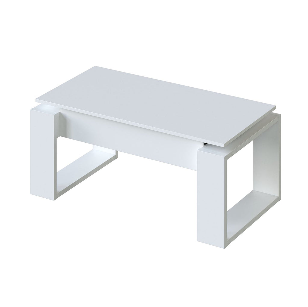 Table basse à plateau relevable PLATO - Blanc