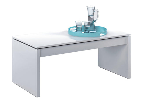 Table basse à plateau relevable PRATIK - Blanc